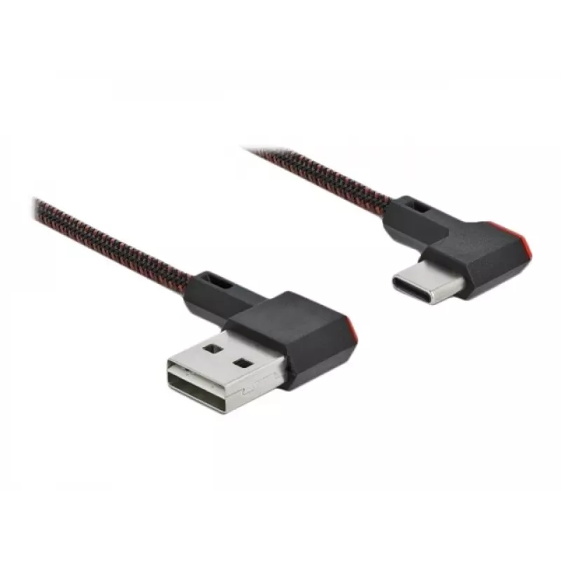 USB-kaabel DeLOCK EASY-USB 2.0 tüüp-A-pistik USB-C isasele 0,5 m must