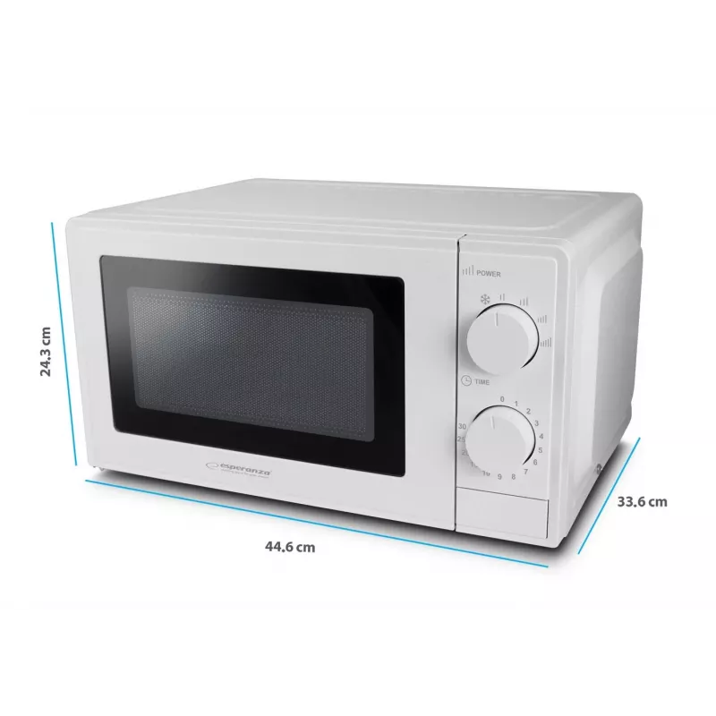 Solo mikrolaineahi ESPERANZA ESTOFADO — 700 W, 20 l, 5 võimsustaset, 24,5 cm pöördalus, valge