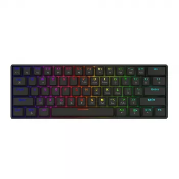 Mehaaniline mänguriklaviatuur SAVIO MustOUT X2 PEACH — 61 klahvi, 60%, QWERTY, RGB LED, hot-swap, USB Type-A/USB-C, eemaldatav kaabel