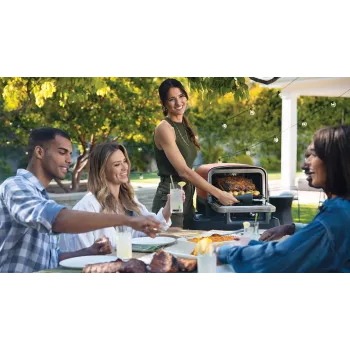 Ninja OO101EU välisgrill/barbeküü Elektriline + Söegrill Must, Punane, Hõbedane 2400 W