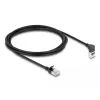 Delock - võrgukaabel - RJ-45 (M) ülespoole nurga all RJ-45 (M) sirgele - 2,0m - 4,5 mm - S/FTP - CAT 6a - varjestatud, halogeenivaba - must (80288)
