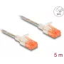 DeLOCK RJ45 Cat.6A U/UTP õhuke 5m läbipaistev võrgukaabel