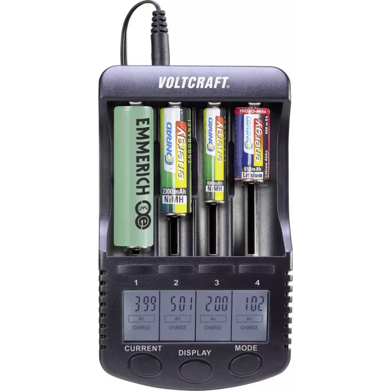 VOLTCRAFT Rundzellen-Charger NiMH, NiCd, LiIon CC-2 Mignon (AA), Micro (AAA), Baby (C), Sub-C, 26650, 26500, 18650, 1 (VC-8066555)