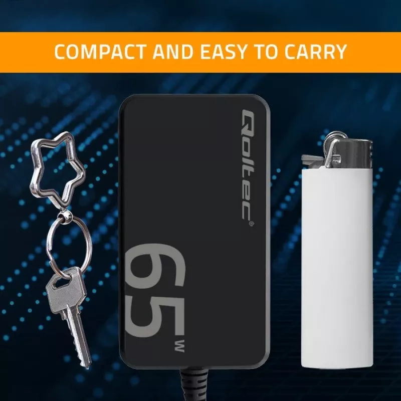 QOLTEC laadija 65W GaN Super Fast õhuke PD 5-20V 3.25A USB-C