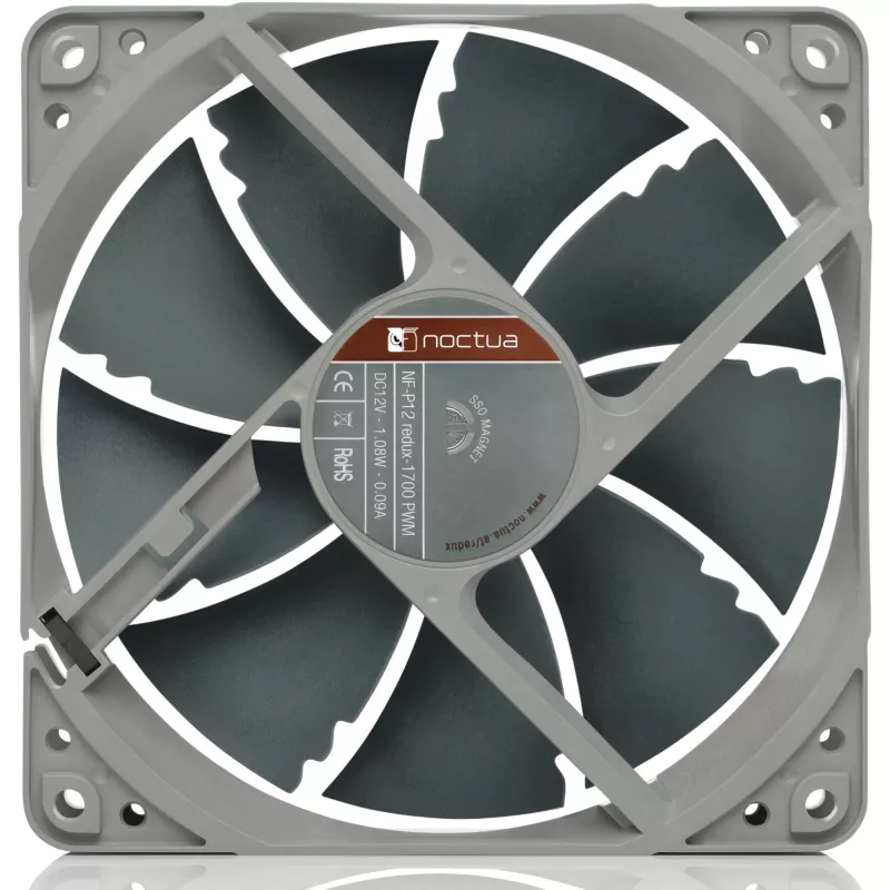 Ventilaator Noctua NF P12 redux-1700 PWM, 120 mm, 12 V, 1700 RPM, 4-kontaktiline PWM, 120,2 m³/h, 25,1 dB