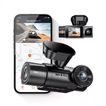 Auto pardakaamera VANTRUE N2X LTE — 2.7K Ultra HD, SONY STARVIS 2 IMX675 põhikaamera, 158° F/1.8, 2 kanaliga, GPS, Wi‑Fi, IPS 2 tolli ekraan