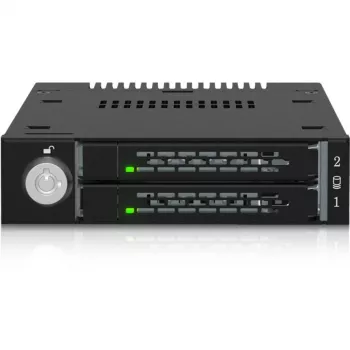 ICY DOCK - ToughArmor - MB834MK-B V2 - 2x M.2 NVMe kuni 1x 3,5-tolline pesa mobiilne raam metallist võtmelukuga SlimSAS 4i must