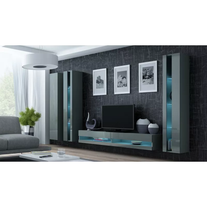 Cama TV-alus VIGO uus 30/180/40 valge/hall läikiv