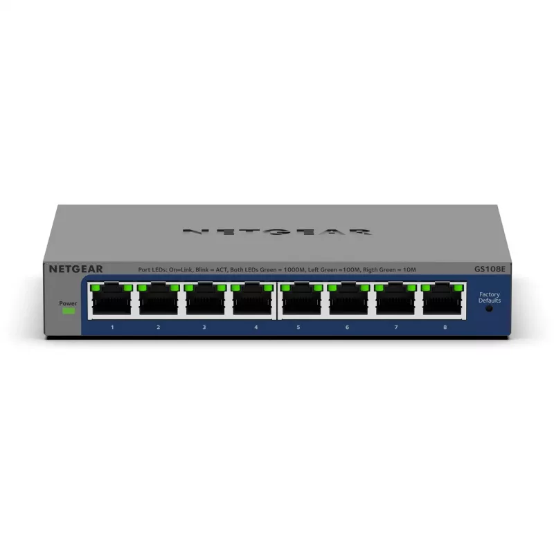 NETGEAR GS108Ev4 haldamata L2/L3 Gigabit Ethernet (10/100/1000) Hall