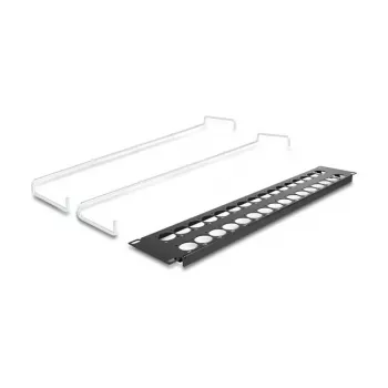 DeLOCK 67057 19-tolline D-tüüpi patch-paneel tõmbetugevdusega, 32 pordiga, must