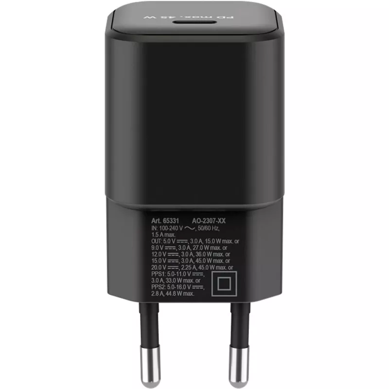 Goobay laadija 65331 sise vahelduvvoolu kiirlaadimine must USB USB-C