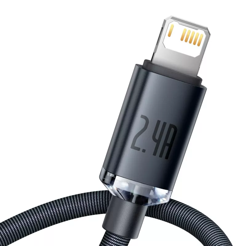 Baseus Crystal Shine kaabel USB-Lightning, 2,4A, 2m (must)