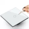 Puutelüliti MACLEAN MCE702W — ühe ümmarguse klaasnupuga, juhtmega, 110–240 V, 2 A, 1000 W, valge