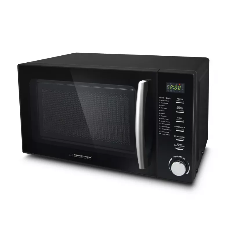 Kombineeritud mikrolaineahi ESPERANZA COCINERO 1200 W, 20 L, grill 900 W, LED-ekraan, tööpinnal, must