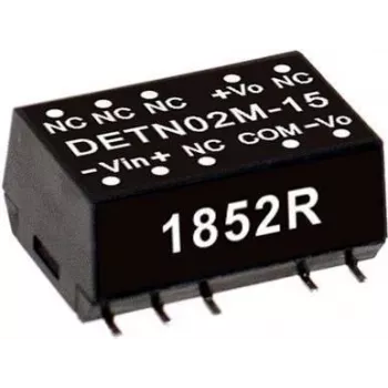 Toiteadapter/inverter mean well DETN02N-15, Sisend 21.6–26.4 V, Väljund 15 V, Võimsus 2 W, Sügavus 15.2 mm