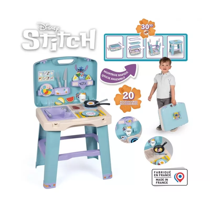 Mänguköök SMOBY Stitch Kitchen 7600311909 koos tarvikutega – laste rollimänguköögi komplekt