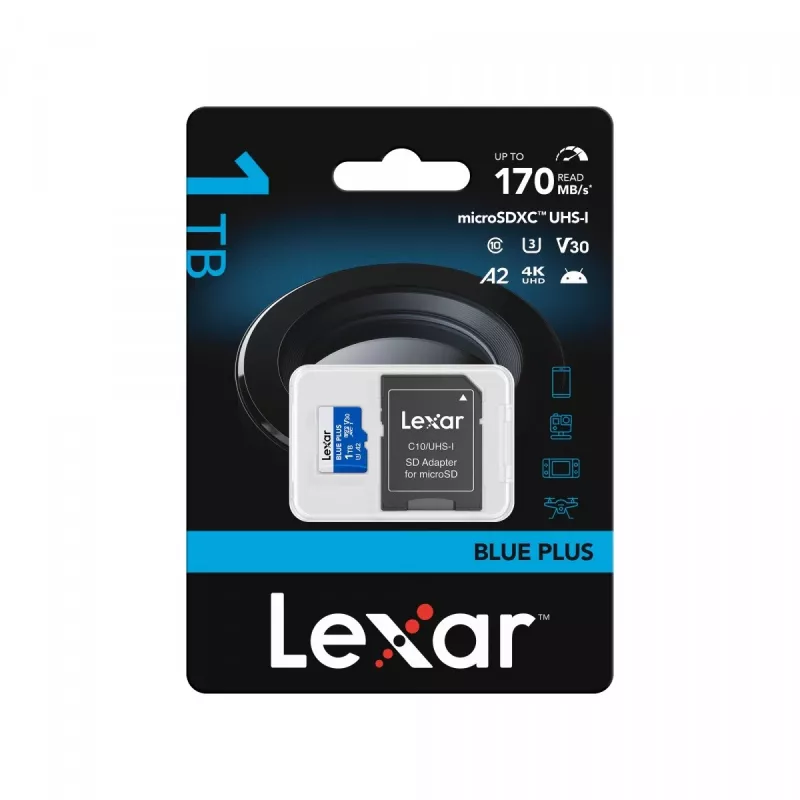 Mälukaart microSD 1TB C10 A2 U3 V30 170MB/s Blue Plus