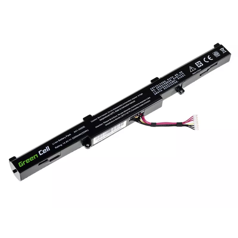 Aku roheline Cell AS77 ASUS sülearvutitele — Li-Ion 15 V, 2200 mAh, 4 elementi, must