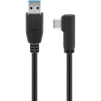 Goobay USB-C™ - USB A 3.0 kaabel 90°, must, 2 m - USB 3.0-pistik (A-tüüp) > USB-C™-pistik (66503)