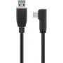 Goobay USB-C™ - USB A 3.0 kaabel 90°, must, 2 m - USB 3.0-pistik (A-tüüp) > USB-C™-pistik (66503)