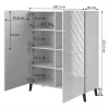 Shelving unit ABETO 100.5 x 40 x 121.5 cm grafiit/läikiv grafiit