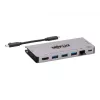 USB-C dokk - 4K HDMI, USB 3.2 Gen 1, USB-A jaotur, GbE, mälukaart, 100W PD laadimine, eemaldatav kaabel U442-DOCK5D-GY