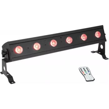 EUROLITE AKKU Bar-6 Entry QCL RGBW LED-latt, 6x4W LED-id, akutoitega kaasaskantav valgustus