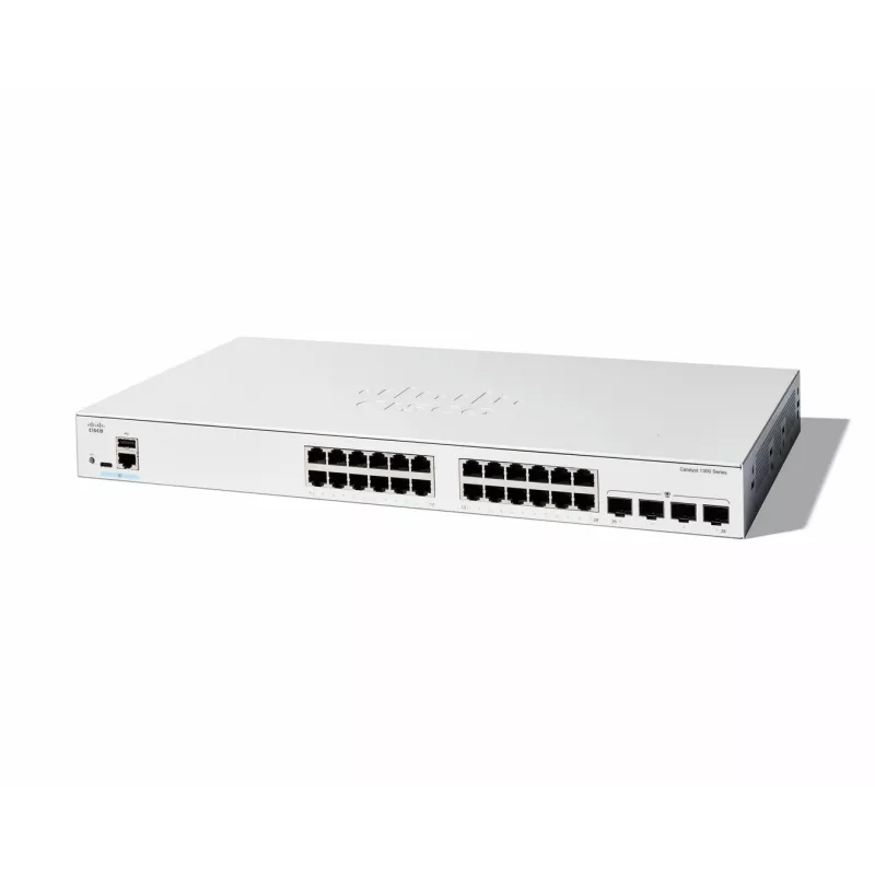 Cisco Catalyst 1300-24T-4G hallatav lüliti, 24 porti GE, 4x1GE SFP, piiratud eluaegne kaitse (C1300-24T-4G)