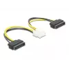 Toitekaabel DeLOCK 83020 2 x 15 pin SATA kuni 8 pin EPS 15 cm