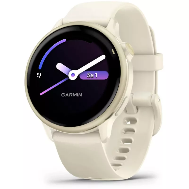 Garmin vívoactive 6 3,05 cm (1,2) AMOLED 42 mm Digitaalne 390 x 390 pikslit Puuteekraan Valge Wi-Fi GPS (satelliit)
