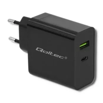 Toiteadapter QOLTEC 51717 45W 20V 3A vahelduvvoolu siseruumide laadija nutikellale, must