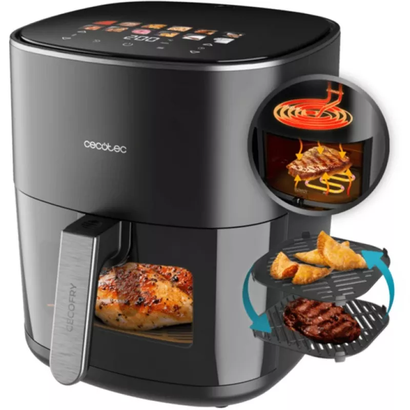 Kuumaõhufritüür Cecotec Cecofry&Grill Duoheat 6500, 6,5 L, 2200 W, puute-LCD, must