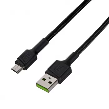 USB 2.0 kaabel roheline Cell KABGC23, USB A – Micro-USB B, 0,3 m, must