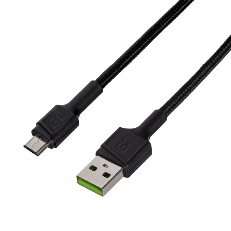 USB 2.0 kaabel roheline Cell KABGC23, USB A – Micro-USB B, 0,3 m, must
