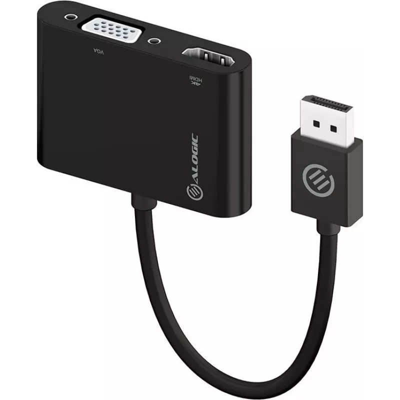 ALOGIC DP-VGHD4K-ADP Video-kaabel-adapter DisplayPort HDMI + VGA (D-Sub) Must (DP-VGHD4K-ADP)