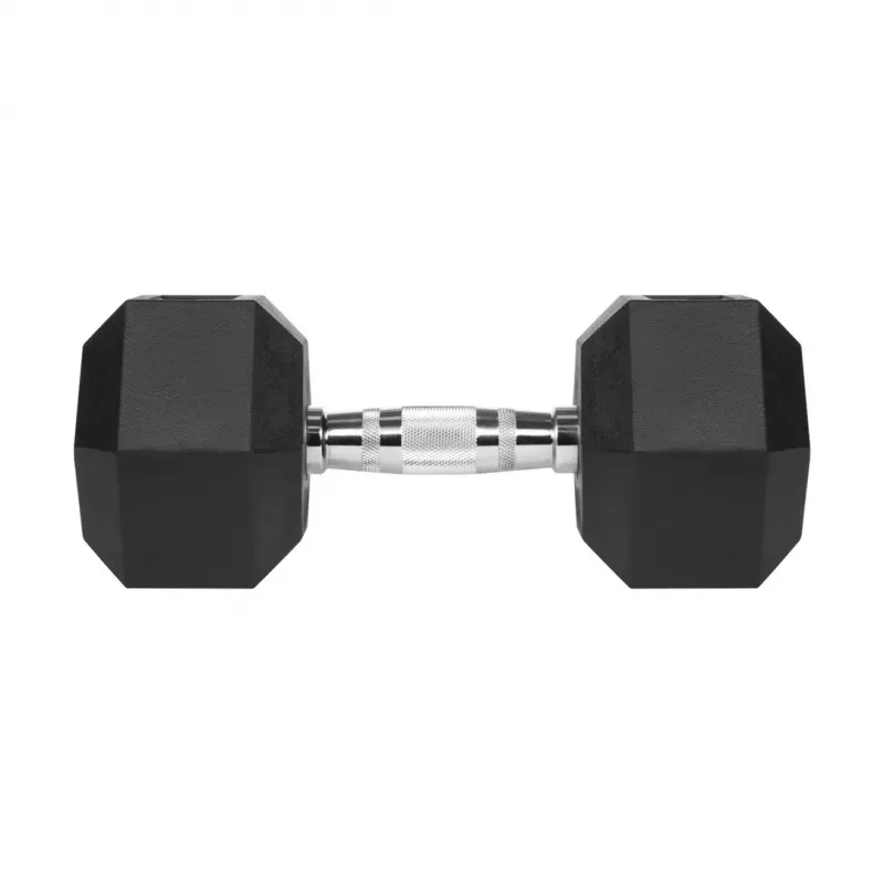 Hantel Rebel Active Hex kummikattega 15 kg — üks kuuskant-hantel, kompaktne käepide