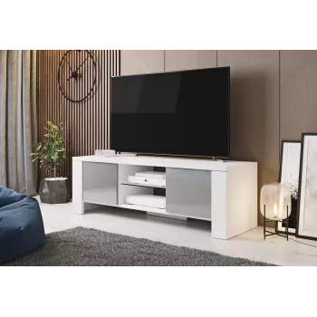 Cama TV-alus WEST 42/130/42 valge/hall läikiv