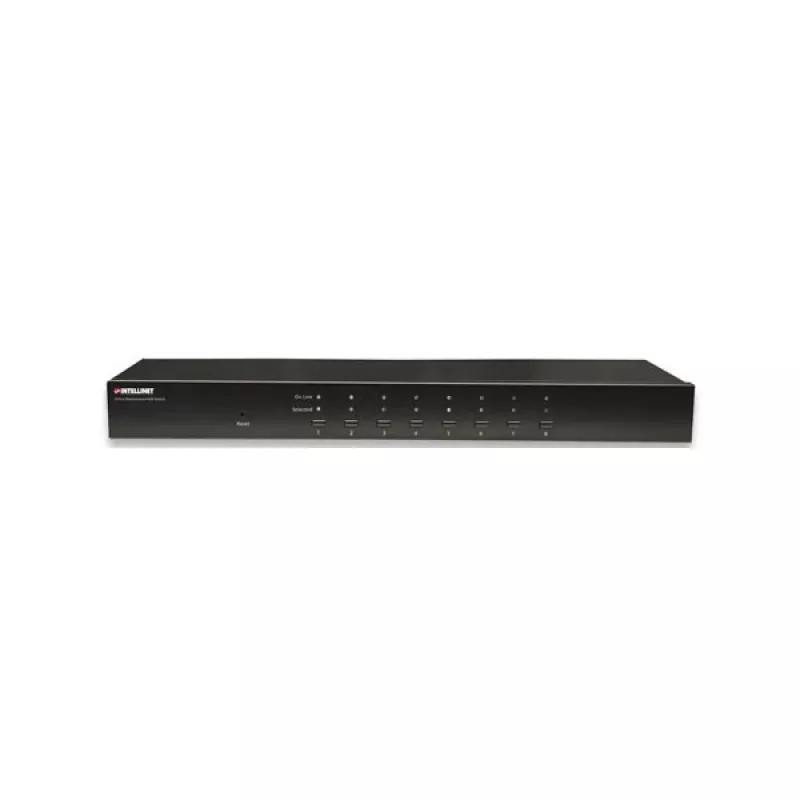 Intellinet 8-pordiline riiulisse paigaldatav KVM-lüliti, Combo USB + PS/2, ekraanikuva, kaablid kaasas (Euro 2-pin pistik)