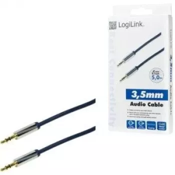 Logilink helikaabel – 3,5 mm minipistik stereo (isa) – 5 m – tume-sinine (CA10500)