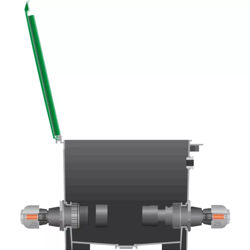Sprinklersystem connector 25mm > 1, must ühendus/hall