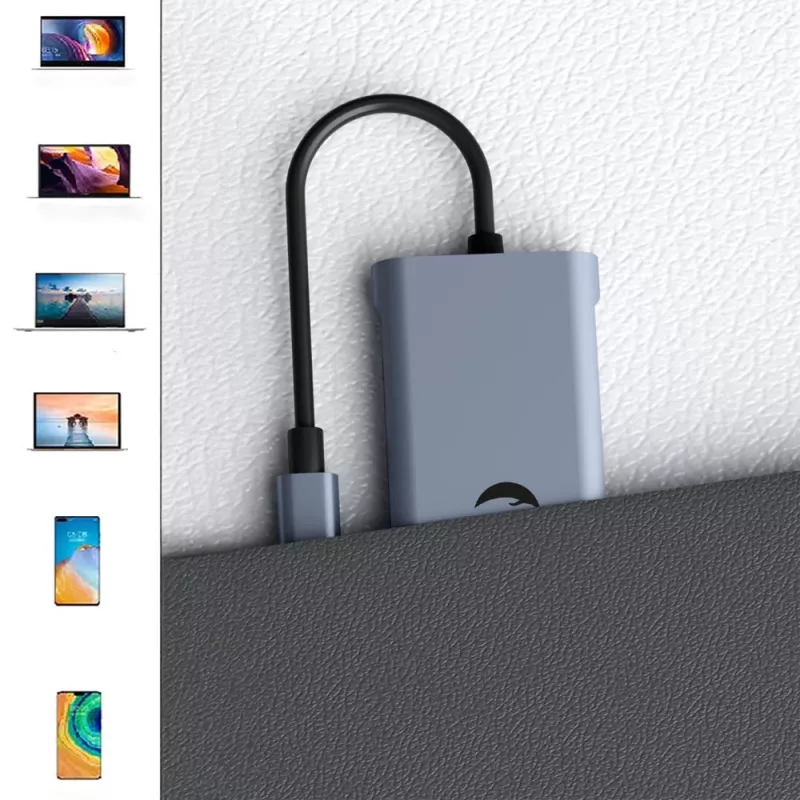 USB-C 11-in-1 adapter Hawk HW-HUB1101 — mitme pordiga jaotur 11 pordiga