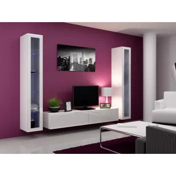 Cama TV-alus VIGO '180' 30/180/40 valge/valge läikiv