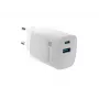 Juhtmega mobiilseadme laadija NATEC NUC-2140, 30W, USB-C PD 3.0 + USB-A, Samsung AFC, Valge
