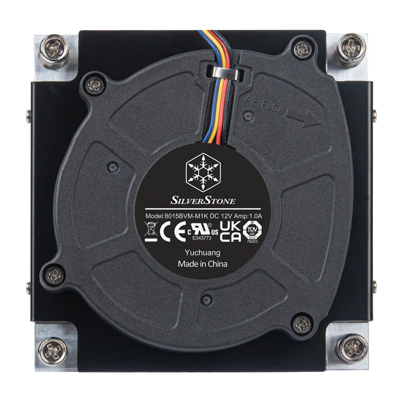 Protsessori õhkjahuti SILVERSTONE SST-XE01-1700A — 8 cm ventilaator, 1000–5500 RPM, kahe kuullaagriga, must
