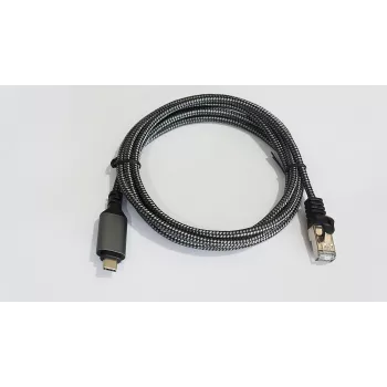 Võrgukaabel AKTBXKS6USBC20B RJ-45 USB-C kaabel Cat.6 2m must