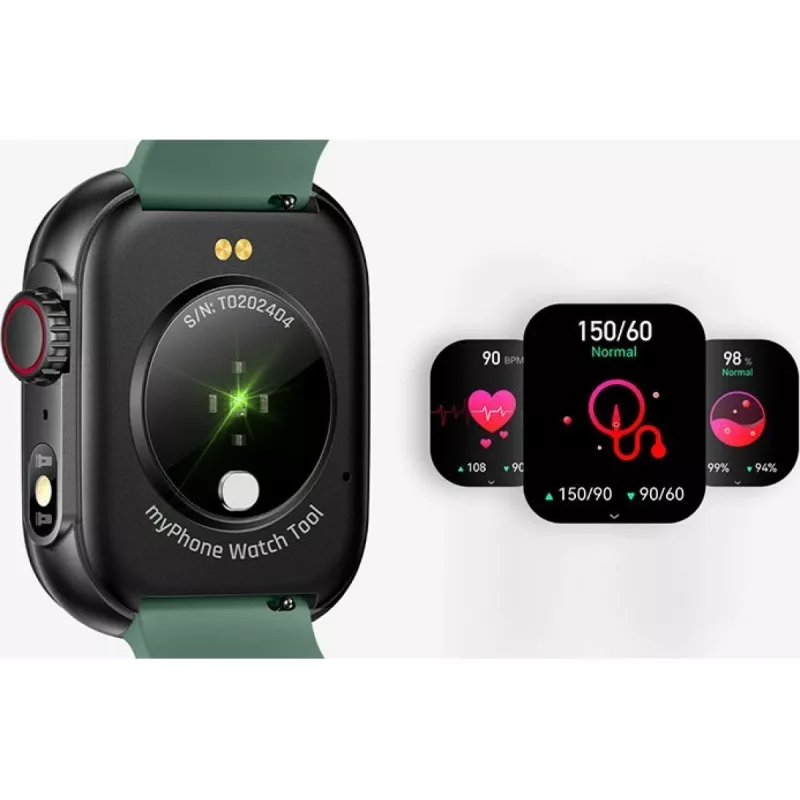 myPhone Watch Tool 5.08 cm (2) IPS 24 mm Digitaalne 240 x 296 pikslit Puuteekraan Must