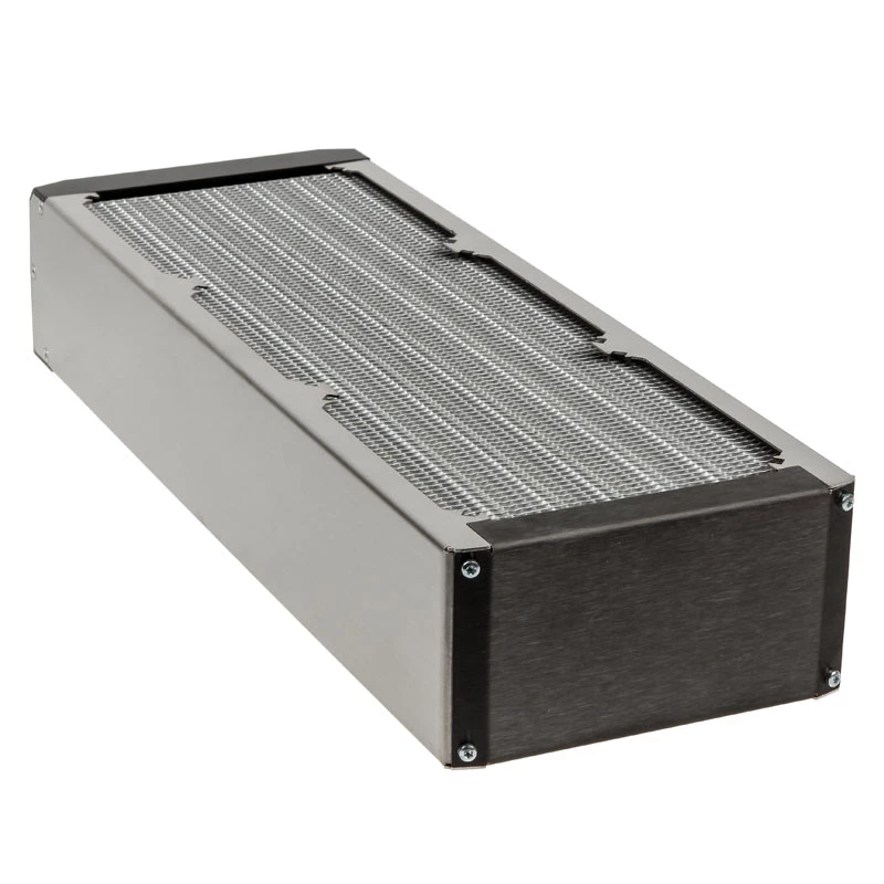 Radiaator Aqua-Computer airplex radical 4/360 — Alumiinium/Vask/Roostevaba teras, 400×140×73 mm