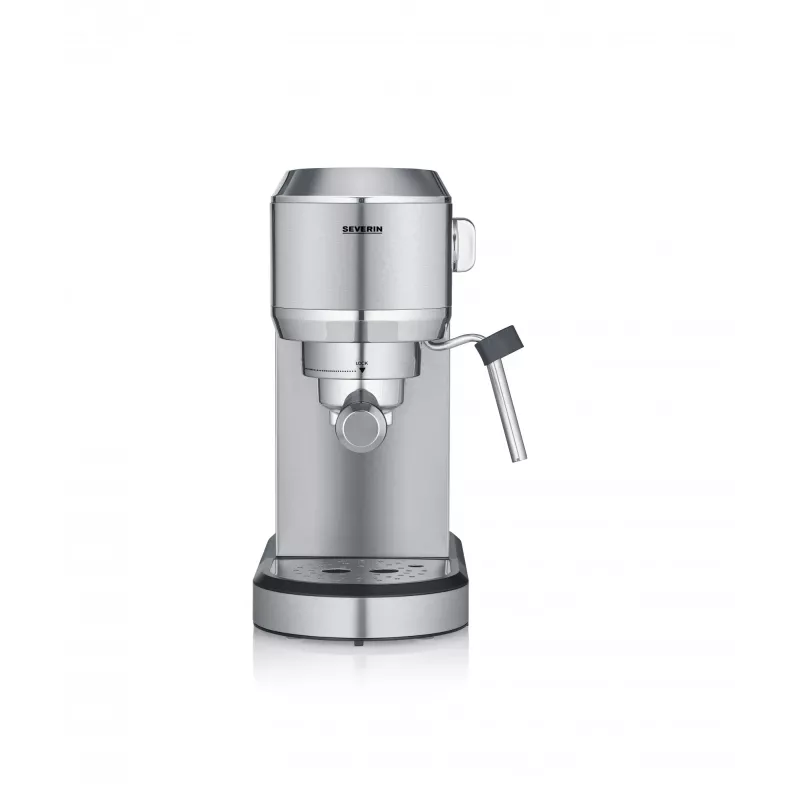 Espressomasin SEVERIN Newspresa KA 5997 — poolautomaatne, 1 L veepaak, 1350 W, kohviveski, must/harjatud teras/kroom