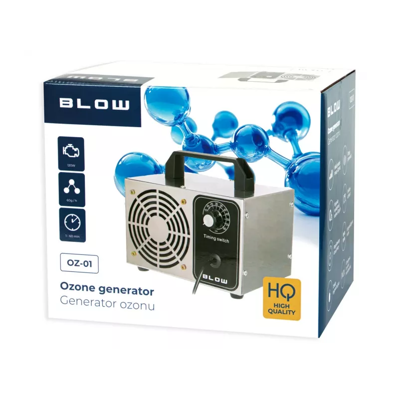 Osoonigeneraator BLOW oz-01 — 60 000 mg/h väljund, 120 W võimsus