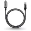 Ethernet-kaabel USB-C 3.2 Gen2 pesa > RJ-45 pistik (must/hõbedane, 5 meetrit, punutud tekstiilümbris)
